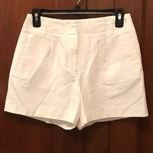 LOFT High-waisted White Ribbed Shorts Size 0